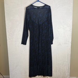 Saint + Sofia Mesh Runway Dress - Galactic Wave blue, green & black size 16